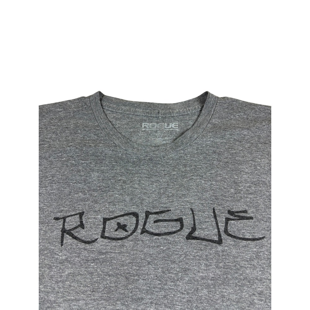 Rogue Fitness Mens Sugar Skull Graphic T-Shirt Heather Gray Crew Neck Large